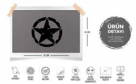  Mr.Sticker ARS8 Eskitilmiş Desenli Mat Asker Yıldızı Sticker