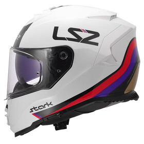  LS2 Storm 2 Stark Kapalı Kask (Beyaz-Kırmızı-Mavi-Sarı)