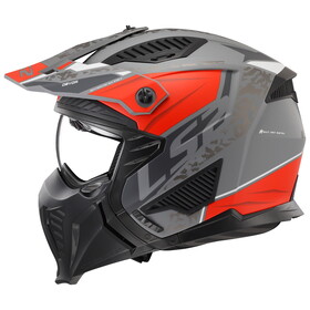  LS2 Drifter Devor Kask (Mat Gri-Titanyum-Kırmızı)