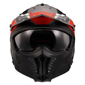  LS2 Drifter Devor Kask (Mat Gri-Titanyum-Kırmızı)