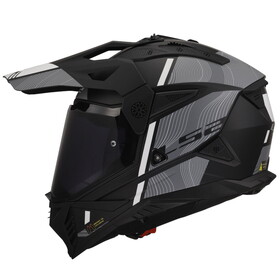  LS2 Pioneer 2 Hill Kask (Mat Siyah-Beyaz)