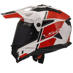  LS2 Pioneer 2 Hill Kask (Beyaz-Kırmızı)