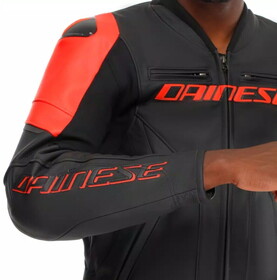  Dainese Racing 5 Deri Mont (Siyah-Fluo Kırmızı)