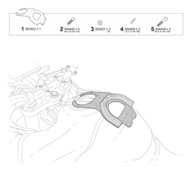  Shad K013CS Click Sistem Depo Üstü Bağlantı Aparatı (KTM 390 ADV. / 790 ADV. / 890 ADV. / SMT)