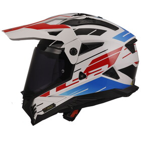  LS2 Pioneer 2 Namib Kask (Beyaz-Mavi-Kırmızı)