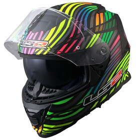  LS2 Storm 2 Power Kapalı Kask (Mat Siyah-Gökkuşağı)