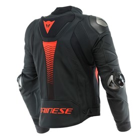  Dainese Super Speed 4 Deri Mont (Siyah-Fluo Kırmızı)