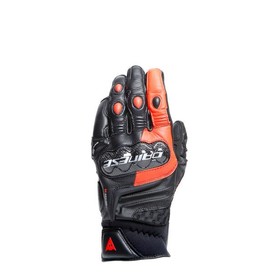  Dainese Carbon 4 Short Kısa Deri Eldiven (Siyah-Fluo Kırmızı)
