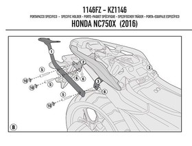  Honda NC750X (16>20) /  NC750S (16>20) / DCT Arka Çanta Taşıma Demiri (Kappa KZ1146)