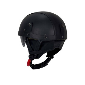  Tex 701ZN Deri Miğfer Kask (Siyah)