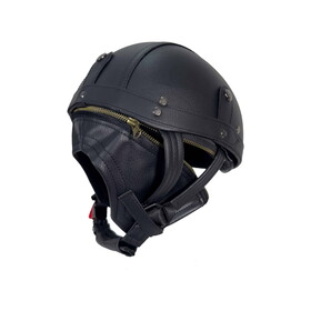 Tex 701ZN Deri Miğfer Kask (Siyah)