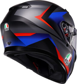  AGV K3 MPLK Striga Kapalı Kask (Mat Siyah-Mavi-Kırmızı)