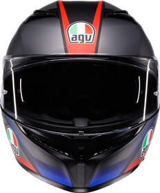  AGV K3 MPLK Striga Kapalı Kask (Mat Siyah-Mavi-Kırmızı)