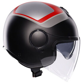  AGV Eteres Scaglieri Güneş Vizörlü Açık Kask (Mat Gri Kırmızı)