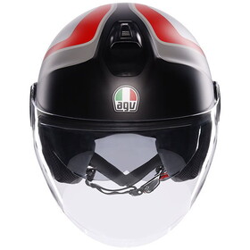  AGV Eteres Scaglieri Güneş Vizörlü Açık Kask (Mat Gri Kırmızı)