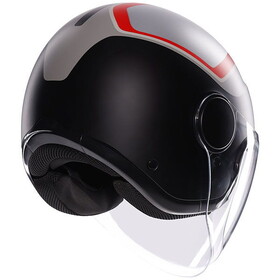  AGV Eteres Scaglieri Güneş Vizörlü Açık Kask (Mat Gri Kırmızı)