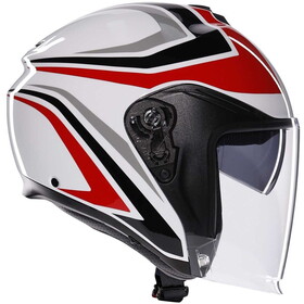  AGV Irides Tolosa Güneş Vizörlü Açık Kask (Siyah-Gri-Kırmızı)