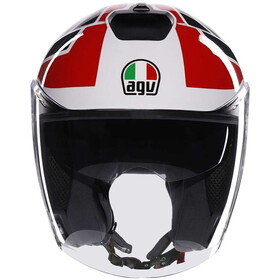  AGV Irides Tolosa Güneş Vizörlü Açık Kask (Siyah-Gri-Kırmızı)