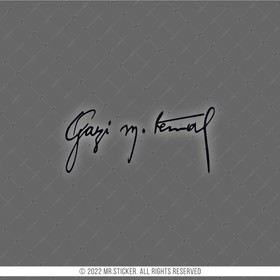  Mr.Sticker RFBK21 Siyah Reflektif Gazi Mustafa Kemal İmzası Etiketi