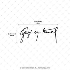  Mr.Sticker RFBK21 Siyah Reflektif Gazi Mustafa Kemal İmzası Etiketi
