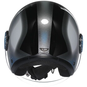  AGV Eteres Levanto Güneş Vizörlü Açık Kask (Siyah-Gümüş-Mavi)
