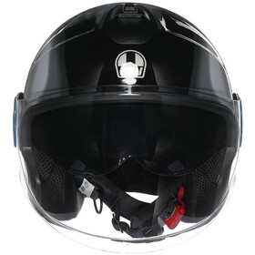  AGV Eteres Levanto Güneş Vizörlü Açık Kask (Siyah-Gümüş-Mavi)