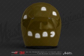  Mr.Sticker RFBK28 Siyah Reflektif Pacman Etiketi