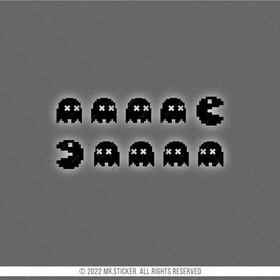  Mr.Sticker RFBK28 Siyah Reflektif Pacman Etiketi