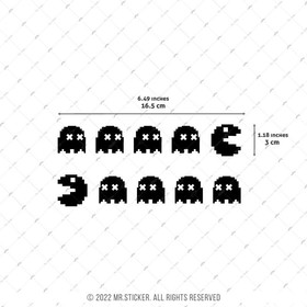  Mr.Sticker RFBK28 Siyah Reflektif Pacman Etiketi