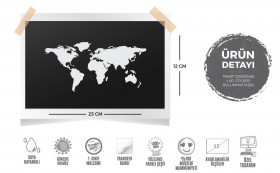  Mr.Sticker CSE12-250120 Simplified World Map Gri Sticker