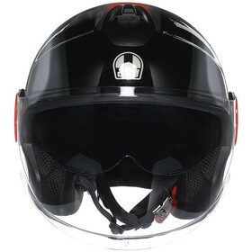  AGV Eteres Levanto Güneş Vizörlü Açık Kask (Siyah-Gümüş-Kırmızı)