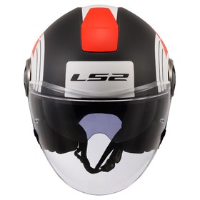  LS2 Classy Disko Güneş Vizörlü Açık Kask (Mat Siyah-Kırmızı-Beyaz)