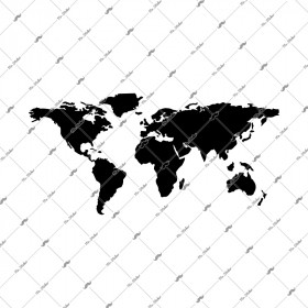  Mr.Sticker CSE4 Simplified World Map - Mat Siyah Sticker