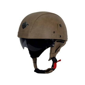  Tex 701ZN Deri Miğfer Kask (Kahverengi)
