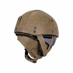  Tex 701ZN Deri Miğfer Kask (Kahverengi)