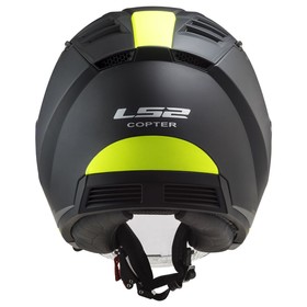  LS2 Copter 2 Urbane Güneş Vizörlü Açık Kask (Mat Siyah - Neon Sarı)