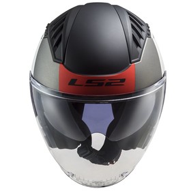  LS2 Copter 2 Urbane Güneş Vizörlü Açık Kask (Mat Beyaz - Kırmızı)