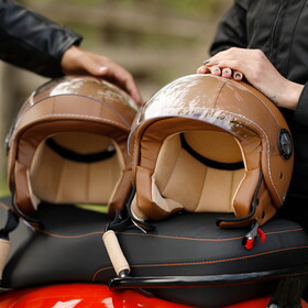  Sway 701 Deri Açık Kask (Kahverengi)