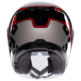  AGV Irides Valenza Güneş Vizörlü Açık Kask (Mat Gri-Siyah-Kırmızı)