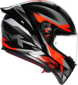  AGV K1S Fastlap Kapalı Kask (Siyah-Gri-Kırmızı)