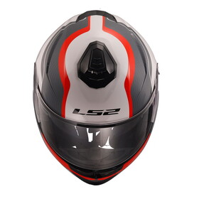  LS2 Strobe 2 Monza Çeneden Açılır Kask (Siyah-Beyaz-Kırmızı)