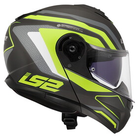  LS2 Strobe 2 Phantom Çeneden Açılır Kask (Mat Titanyum - Neon Sarı)