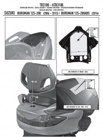  Suzuki Burgman 200 ABS (06 > 21)  Sissybar (Givi TB3106)