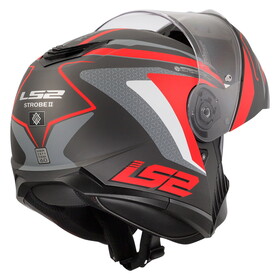  LS2 Strobe 2 Phantom Çeneden Açılır Kask (Mat Titanyum-Gri- Kırmızı)
