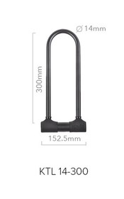  Kovix KTL14-300BK Alarmlı U-Kilit (14 mm) (120 Desibel)