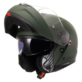  LS2 Strobe 2 Çeneden Açılır Kask (Mat Yeşil)