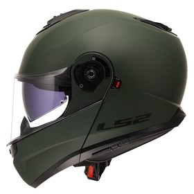  LS2 Strobe 2 Çeneden Açılır Kask (Mat Yeşil)