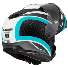  LS2 Strobe 2 Victory Çeneden Açılır Kask (Mat Titanyum-Beyaz-Metal Mavi)