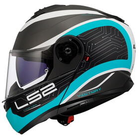  LS2 Strobe 2 Victory Çeneden Açılır Kask (Mat Titanyum-Beyaz-Metal Mavi)