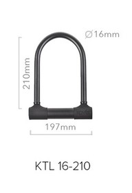  Kovix KTL16-210BK Alarmlı U-Kilit (16 mm) (120 Desibel)
